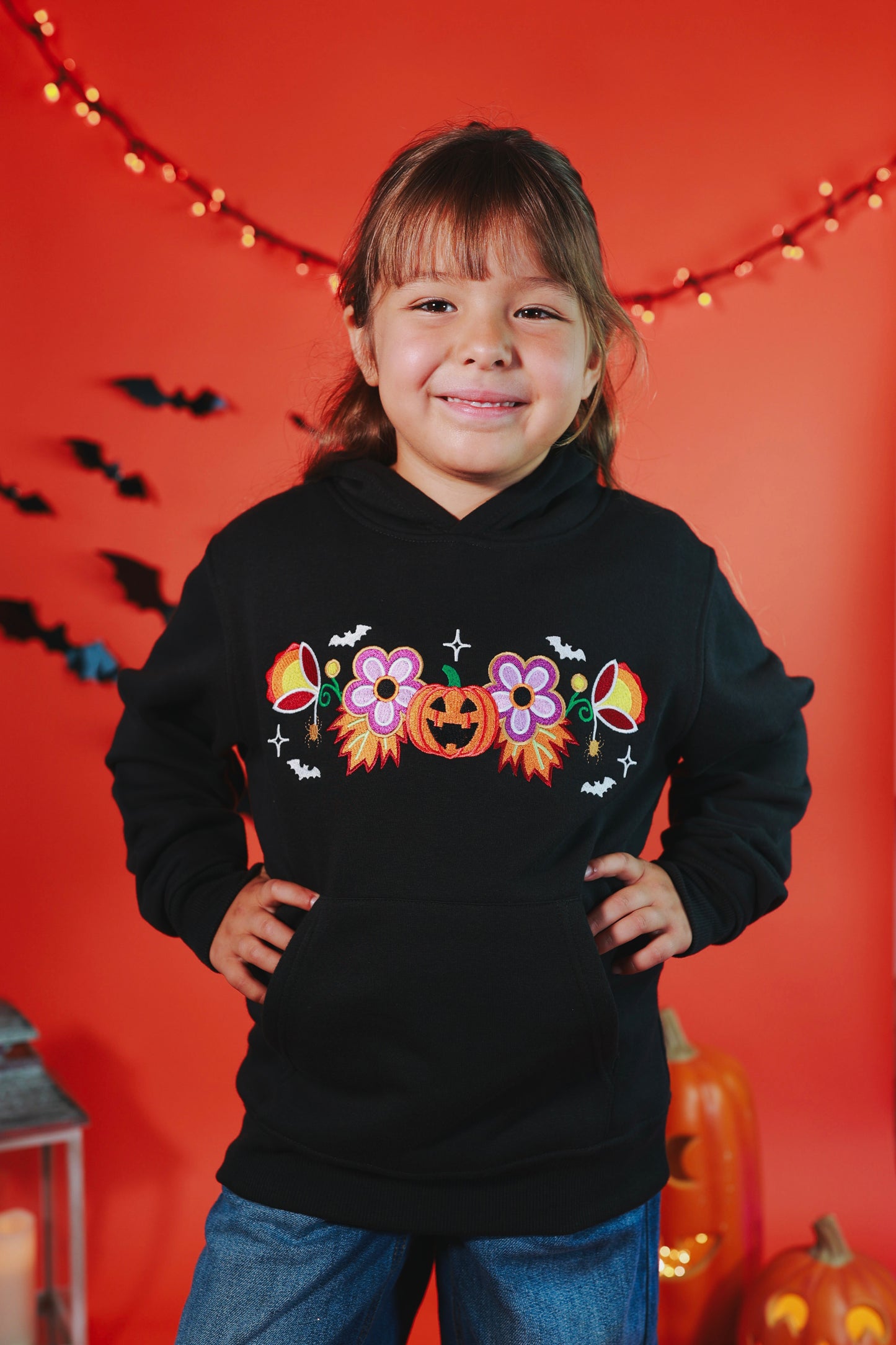 Kids Spooky Floral Hoodie