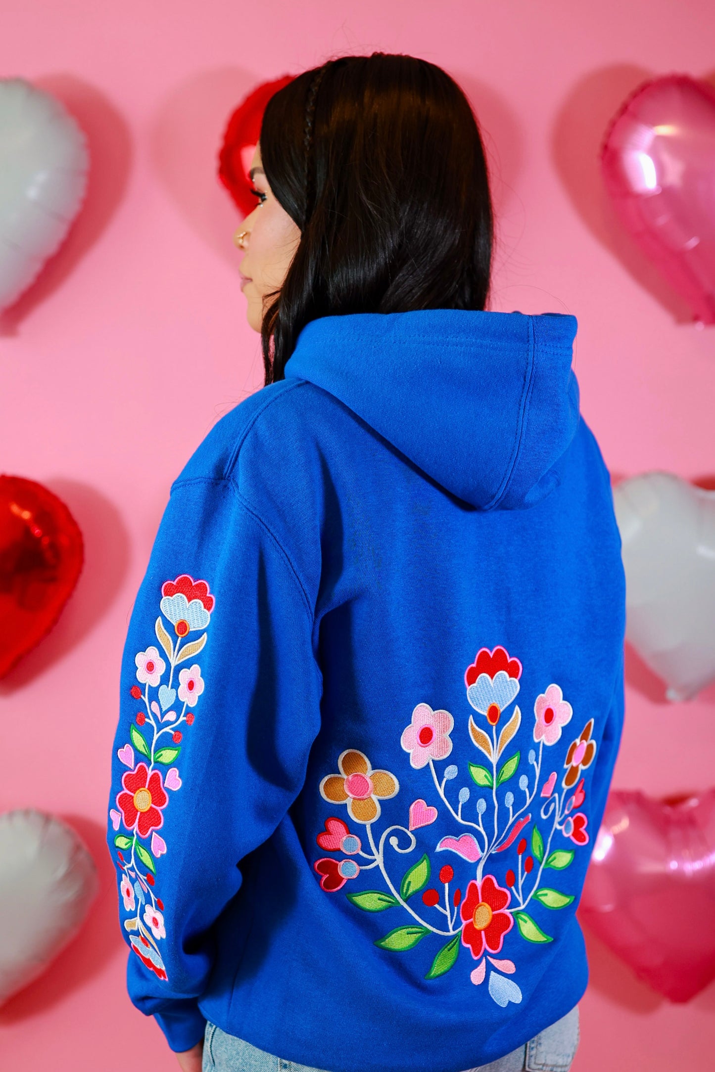 Sweetheart Floral Zip Up Hoodie