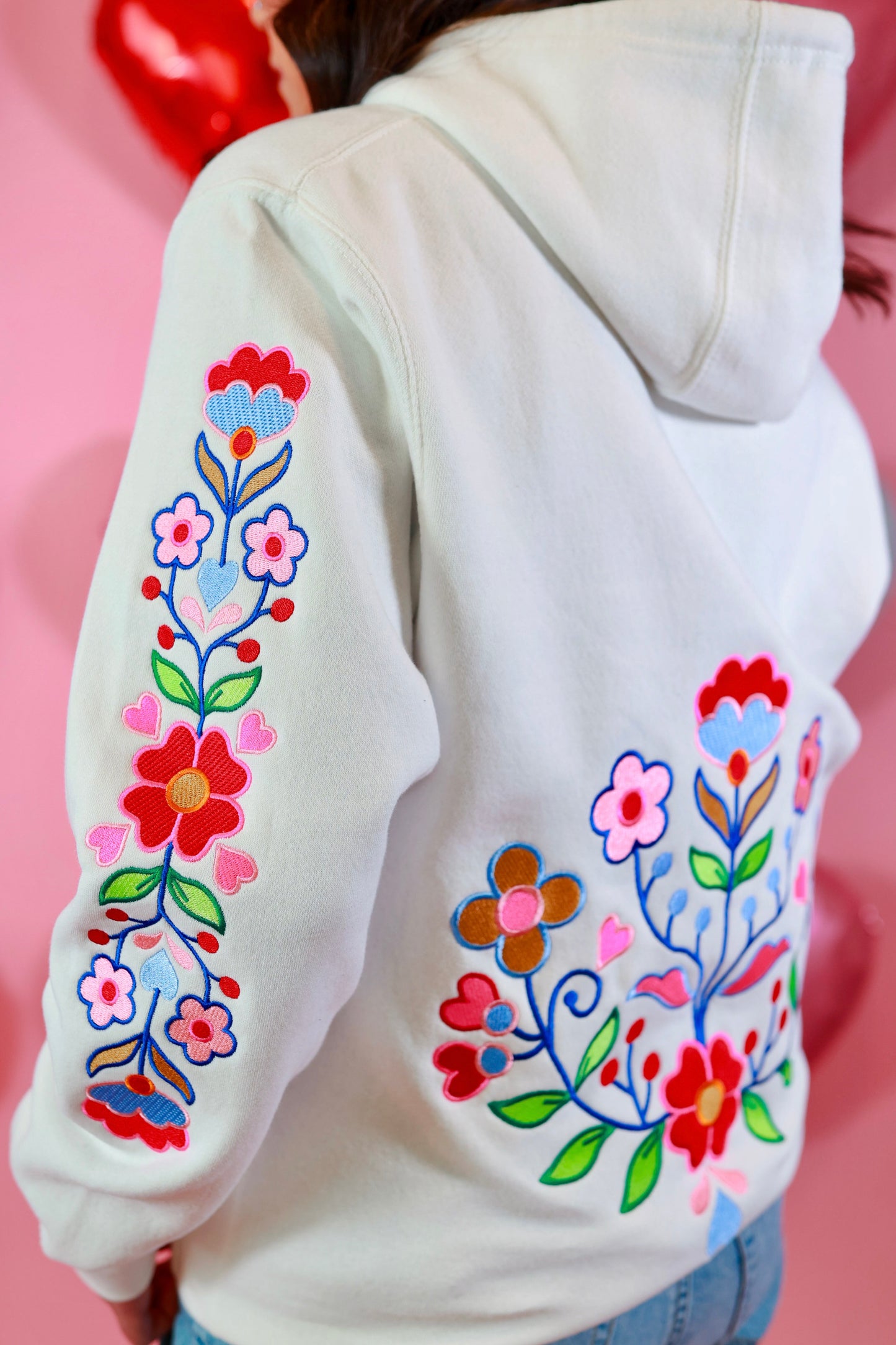 Sweetheart Floral Zip Up Hoodie