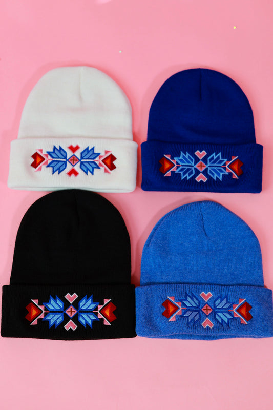 LOCAL PICKUP (Kenora Ontario) - Anishinabe Geometric Beanie