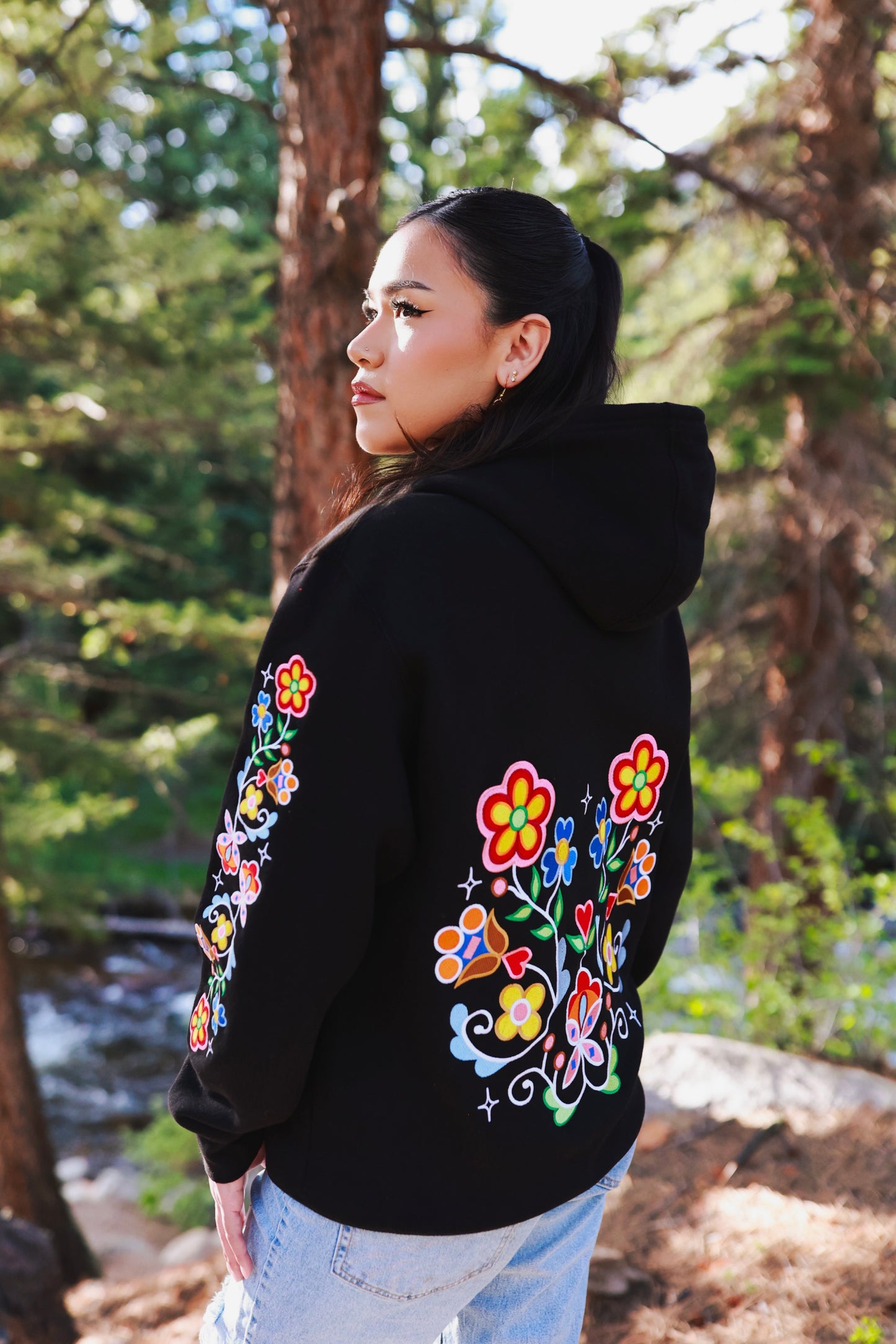 Apsáalooke Floral Zip-up Hoodie