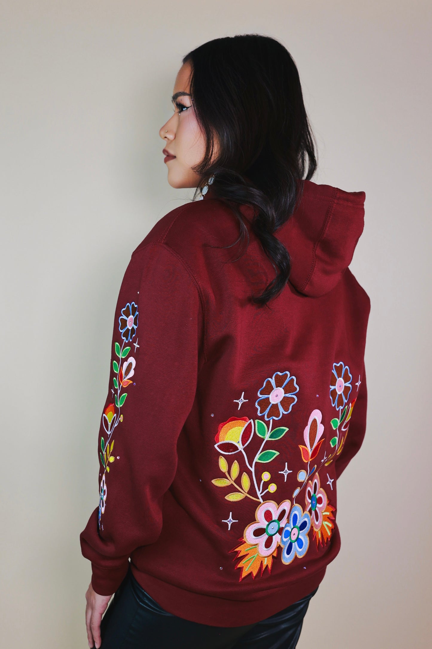 Fall Floral Zip Up Hoodie