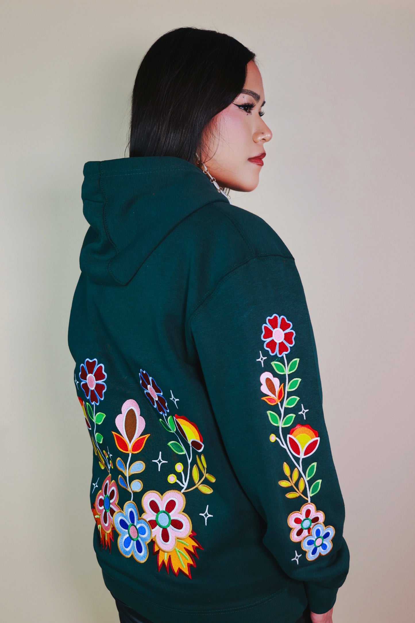 Fall Floral Zip Up Hoodie