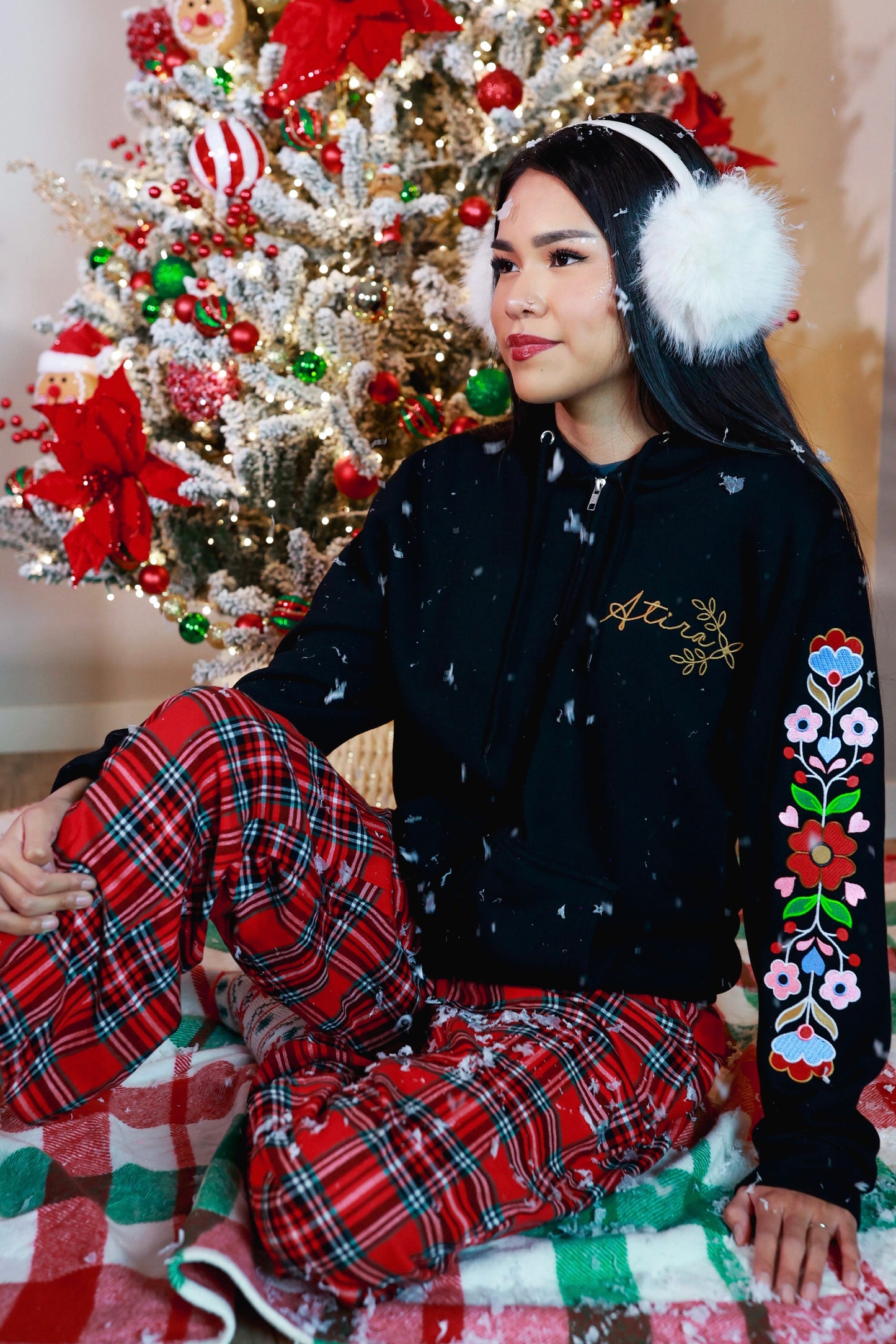 Holly Floral Zip Up Hoodie