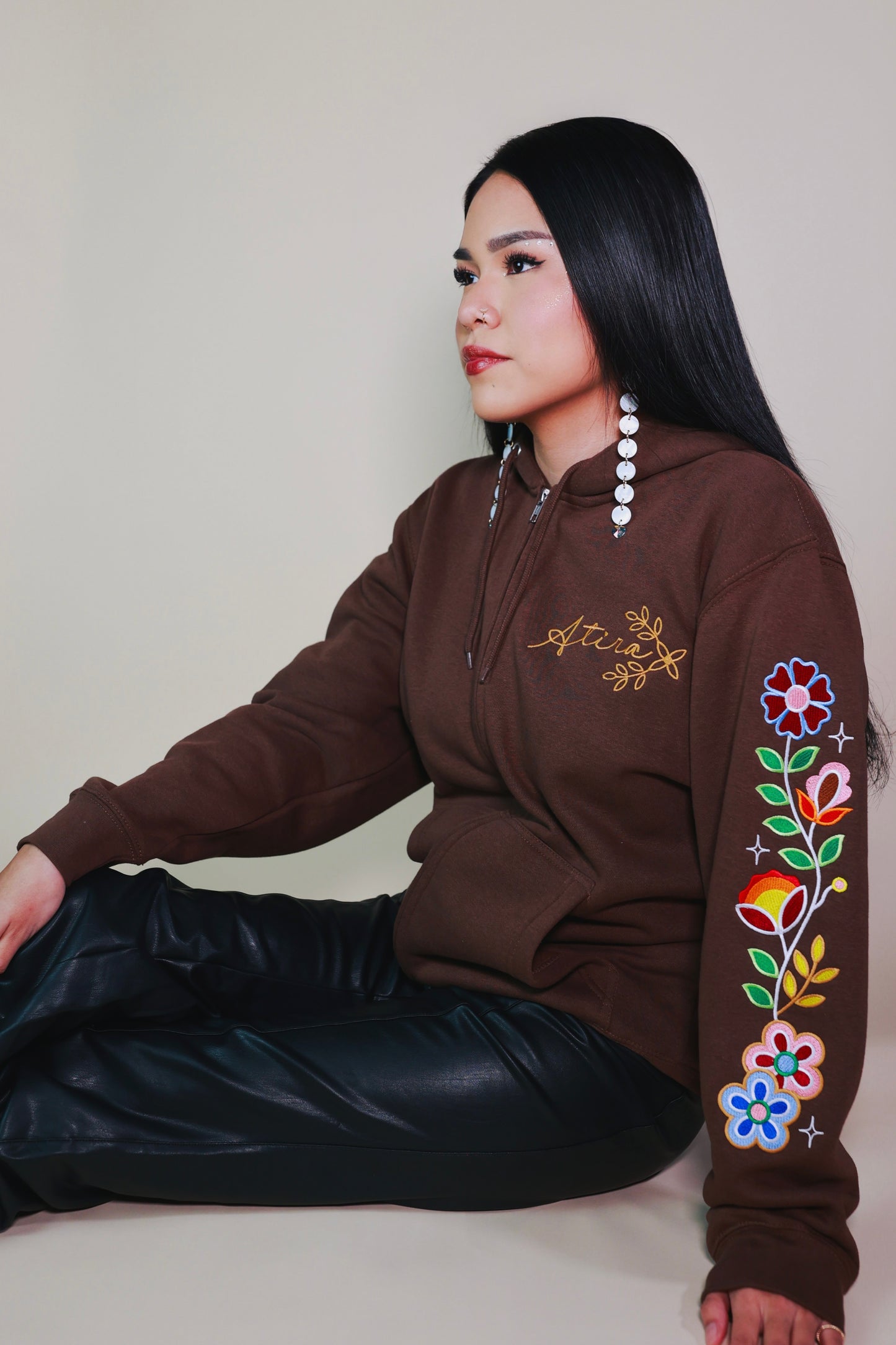 Fall Floral Zip Up Hoodie