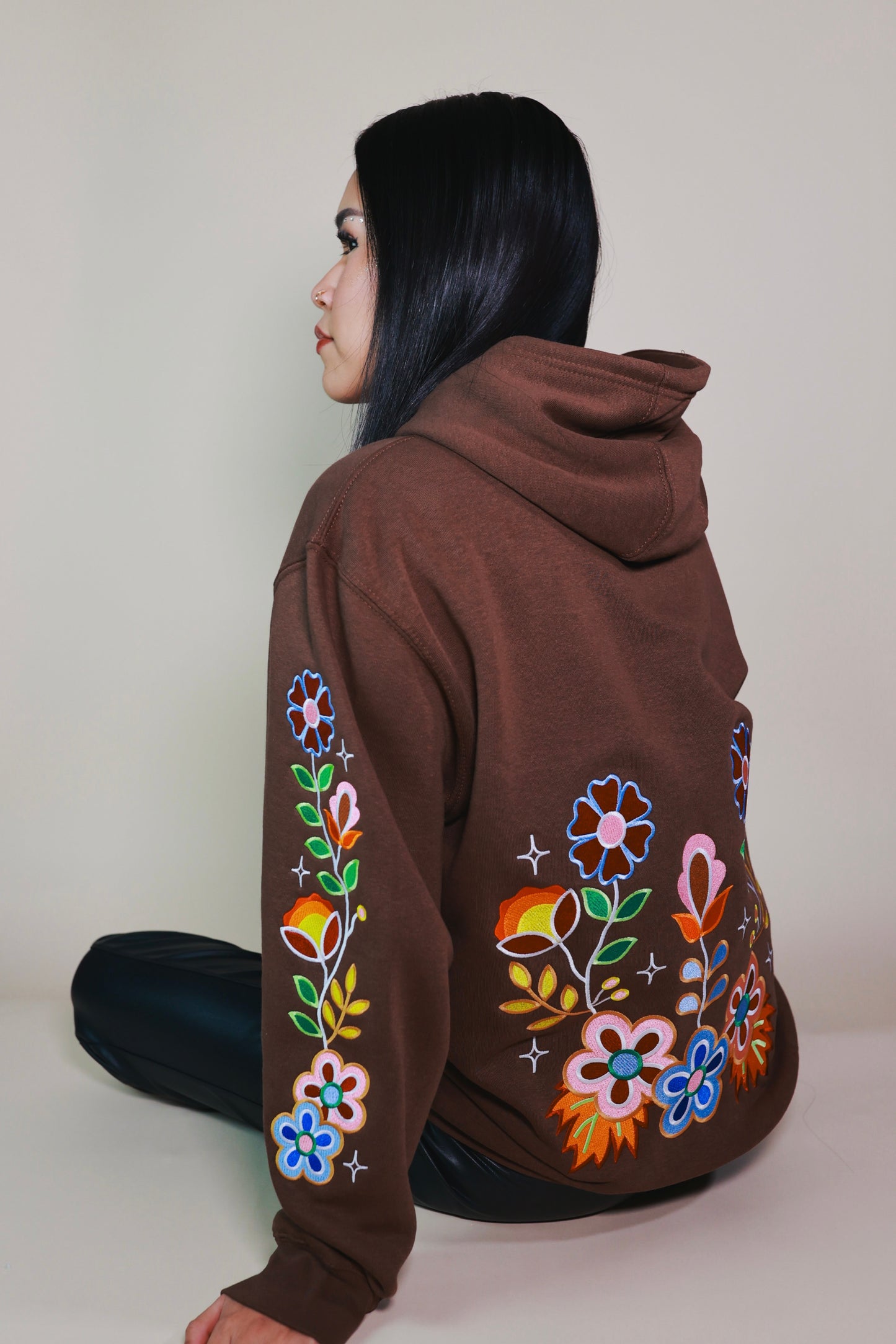 Fall Floral Zip Up Hoodie