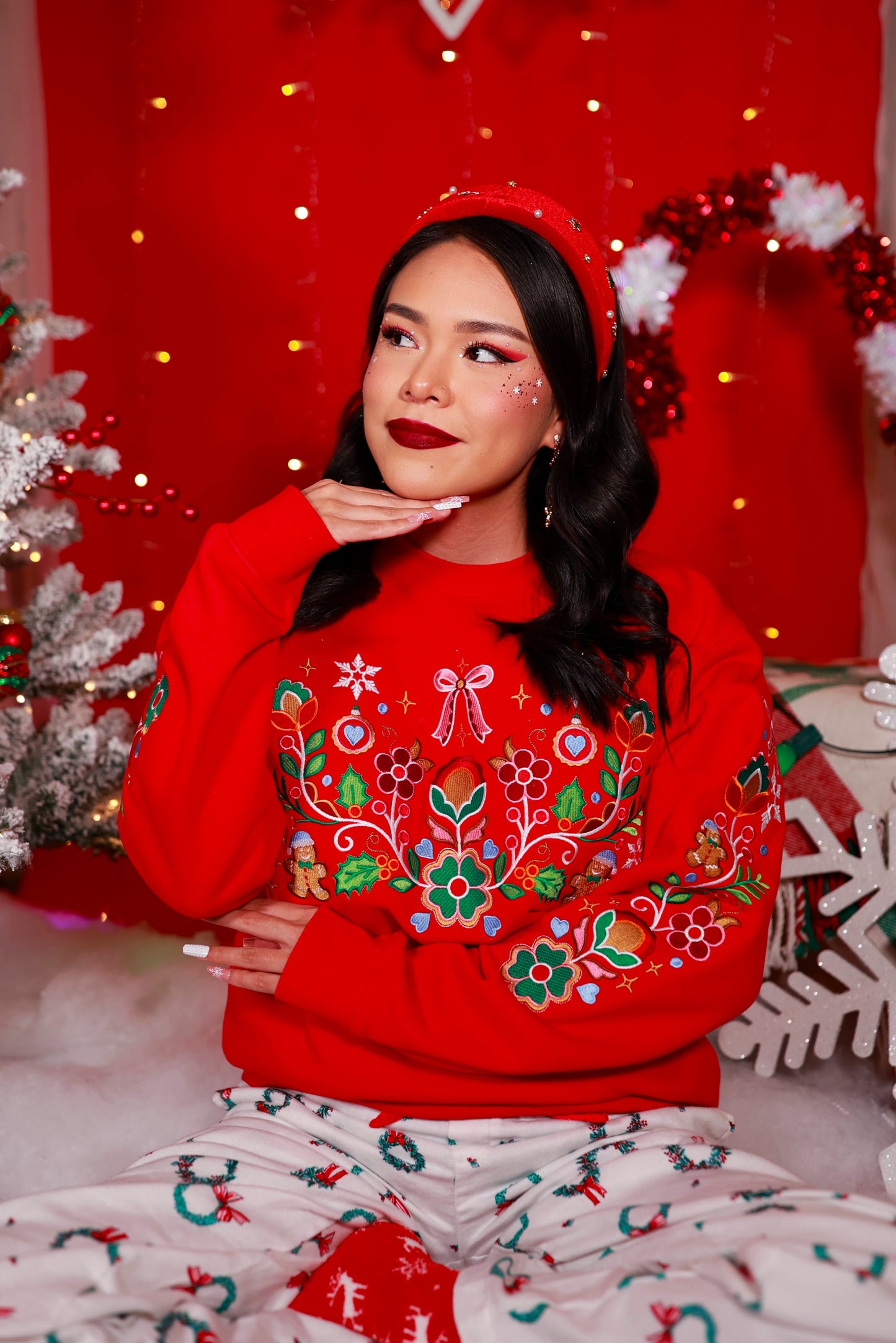 Gingerbread Floral Dreams Crewneck