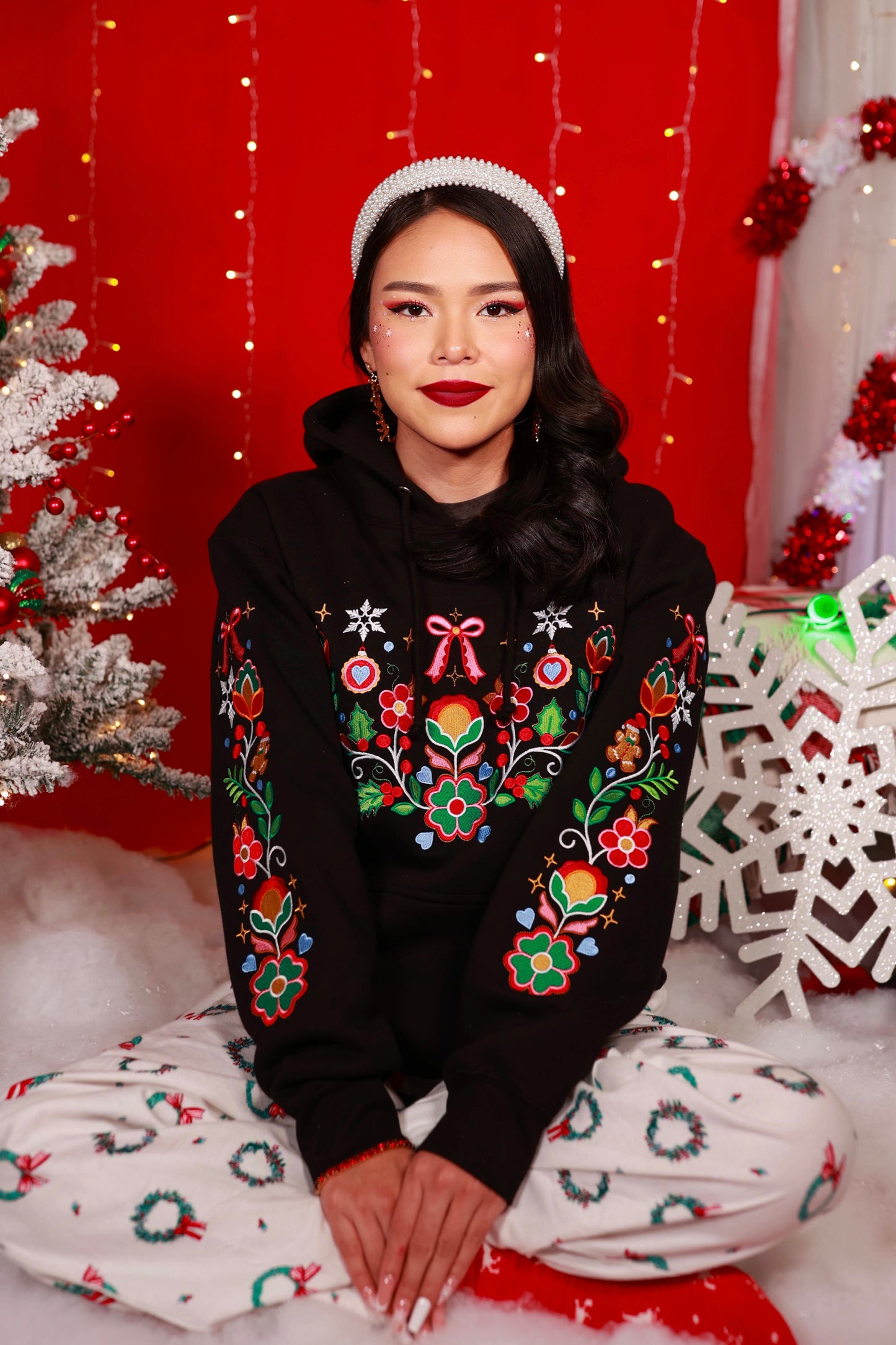 Gingerbread Floral Dreams Hoodie