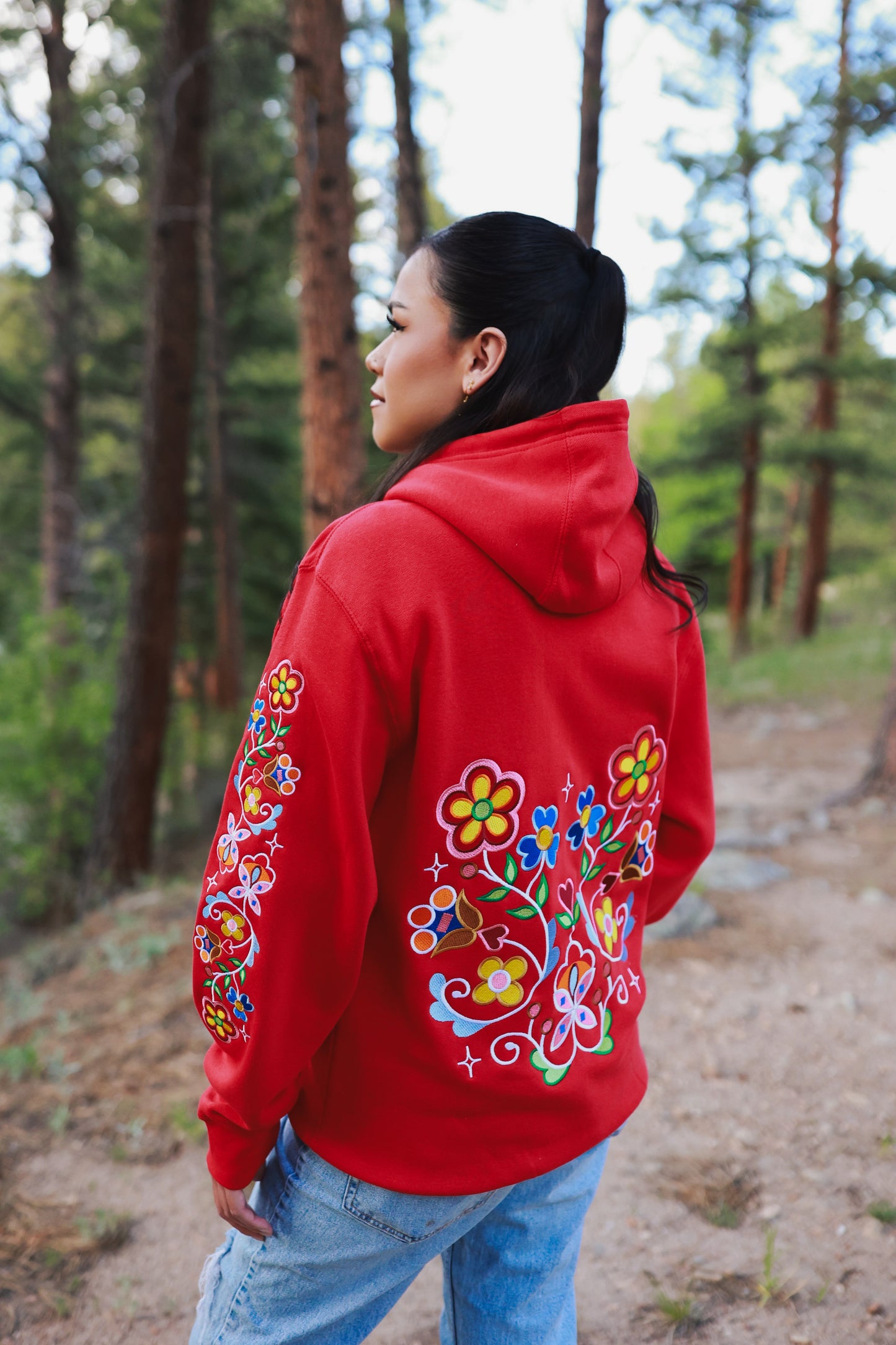 Apsáalooke Floral Zip-up Hoodie