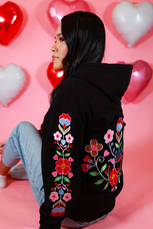 Sweetheart Floral Zip Up Hoodie