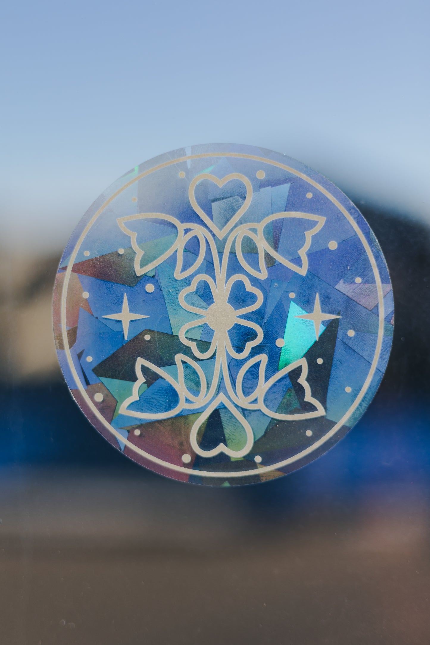 Floral Star Suncatcher Sticker